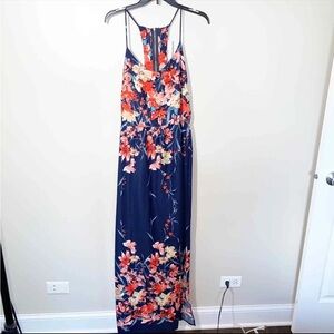 Pink Owl Apparel blue and pink floral maxi dress
